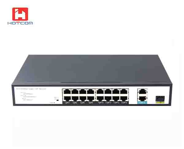 16-Port 10/100Mbps PoE+ 2Port10/100/1000M+1Port 1000-x SFP Uplink Ethernet Switch