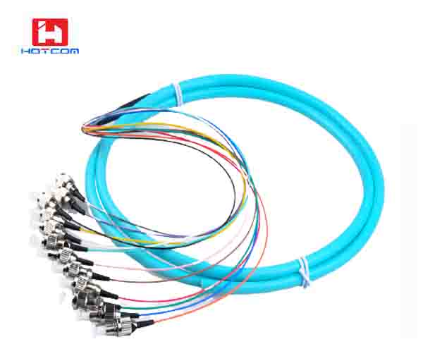Durable 12 Core Fanout Pigtail Multi-Mode OM3-300 Bunch Ribbon Fiber Optic Cable
