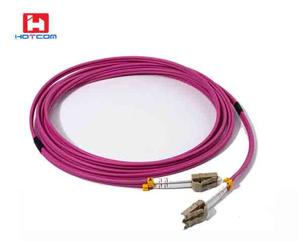 LC-LC OM4 Multimode Fiber Patch Cord Duplex 3m LSZH,Violet