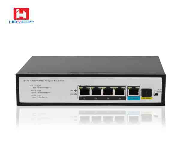 4-Port 10/100/1000T 802.3af/at PoE + 1-Port 1000X SFP/1000T Combo Smart Ethernet Switch